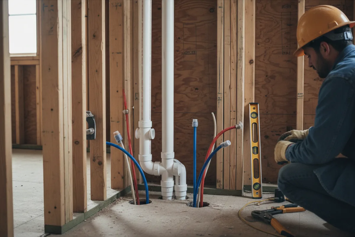 Drain and supply rough-in during Toilet Repair and Installation in Sorrento